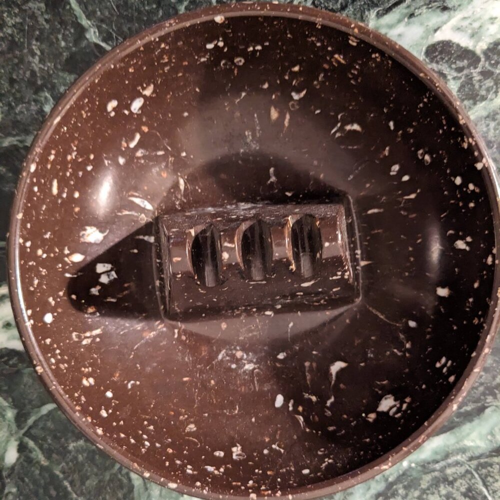 Vintage Plastic Ashtray - Speckled Brown